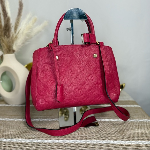 EUC Louis Vuitton Montaigne BB Monogram Dahlia Empreinte Leather Satchel Bag - Picture 1 of 16